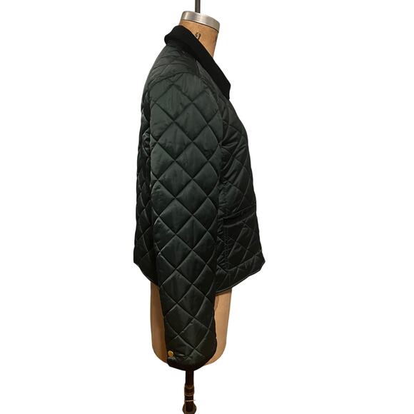 Tory Burch Womens Quilted Barn Jacket, NWT OS Deep Emerald, Size 6 - Picture 3 of 9